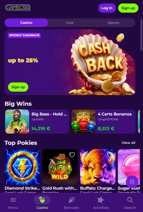 Gambloria Mobile App: PWA, Browser Play and Devices